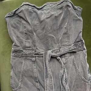Free People Go West Cargo Jumpsuit in Washed Black , Size L , GUC